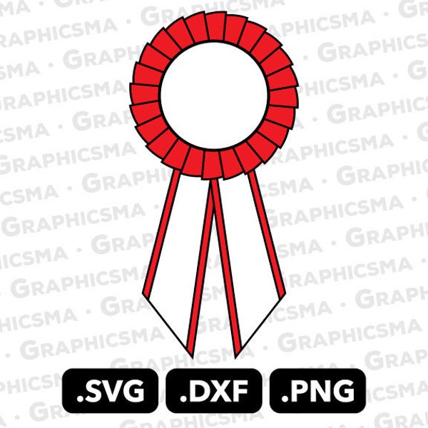 Rosette SVG File, Rosette DXF, Rosette Png, Signs Plain Custom Personalized Winner Rosette Prize Sign Svg Rosette SVG Files Instant Download