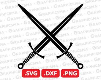 Sword SVG File, Sword DXF, Sword Png, Double X Sword Svg, Knight Sword Svg, Cricut King Sword Cutting Svg, Sword SVG Files, Instant Download