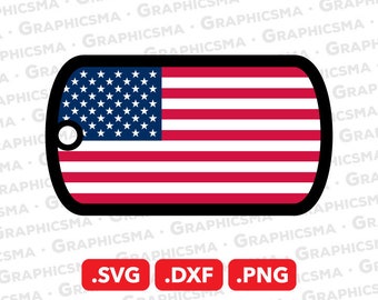 American Flag Dog Tags SVG File, America Flag Dog Tags DXF, Dog Tag Usa Flag Dogtags Png, American Flag Dog Tags SVG Files, Instant Download