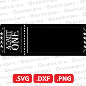 Circus Ticket SVG-bestand, Circusticket DXF, Geef een circusticket toe Png, Carnavalsticket Geef een, aangepaste ticket SVG-bestanden, direct downloaden