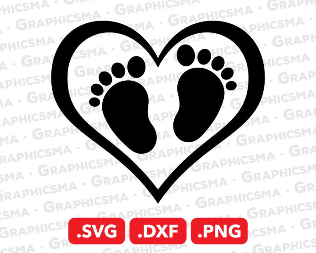 Baby Feet SVG File, Baby Feet Love DXF, Baby Foot Png, Love Baby Feet ...