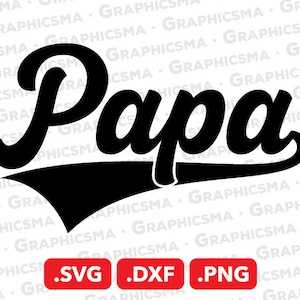 Baseball Style Name SVG File, Papa SVG File, Cricut Baseball Ribbon Custom Names, Baseball Papa, Papa Svg, Papa SVG Files, Instant Download