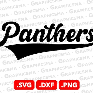 Baseball Style Name SVG File, Panthers Svg File, DXF Cricut Baseball Ribbon Custom Names, Panthers Svg, Panthers SVG Files, Instant Download
