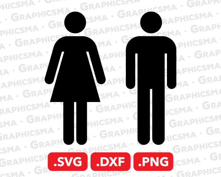 Toilet Sign Sticker Decal Bathroom Restroom Men Women WC Door Gender Funny Vinyl for sale online
