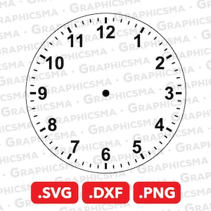 Clock Face Svg, Clock Face Template Cut File, Clock Face Png