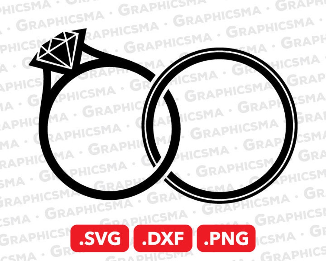 Wedding Rings Bitmap Wedding Ring SVG File, Wedding Ring DXF, Wedding Rings Png, Couple ...