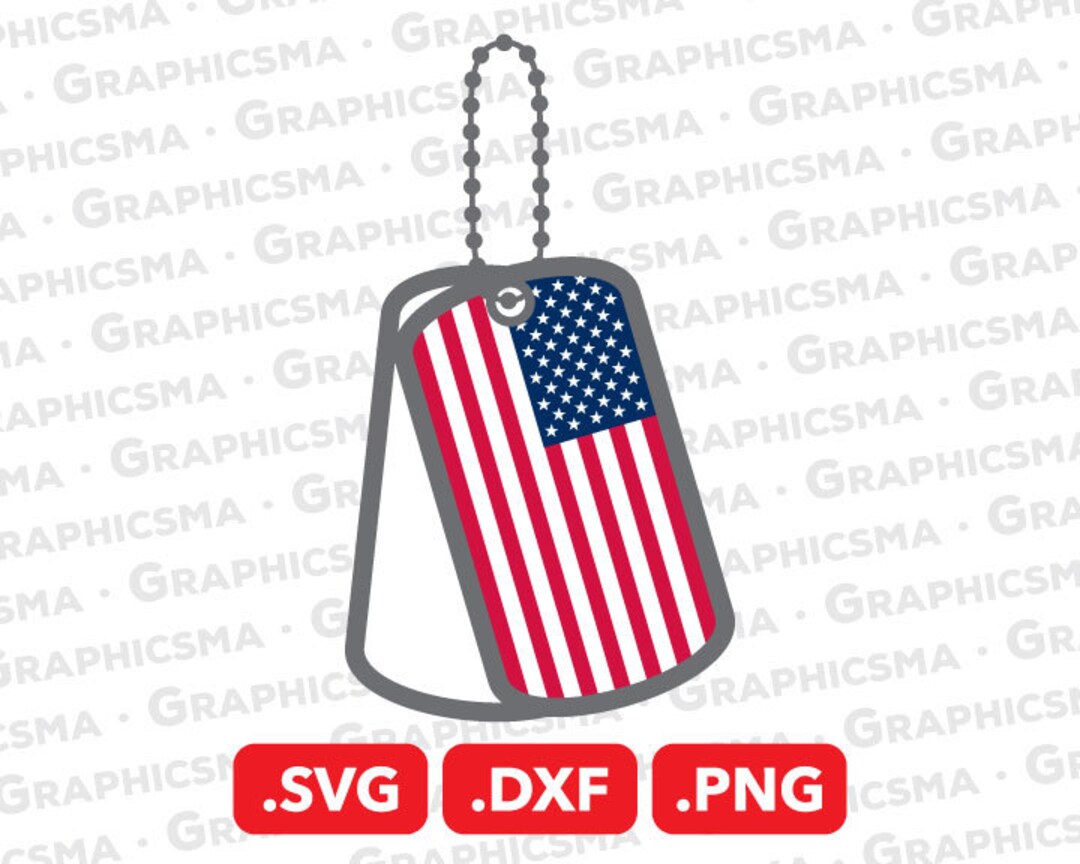 American Flag Dog Tags SVG File, America Flag Dog Tags DXF, Dog Tag Usa