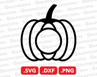 Pumpkin SVG File, Pumpkin DXF, Pumpkin Png, Pumpkin Monogram Svg, Pumpkin Halloween Svg, Pumpkin Cut Out, Pumpkin SVG Files Instant Download