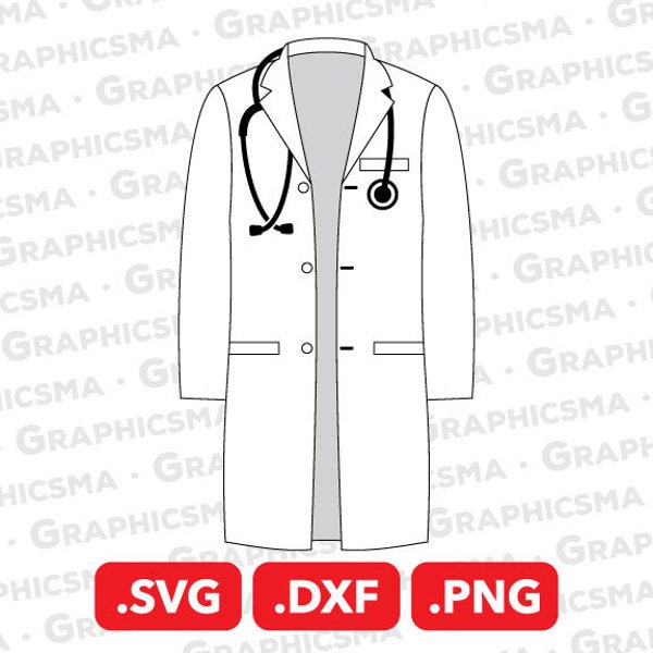 Doctor Uniform SVG File, Doctor Uniform DXF Png, Scrub Nurse Medical Doctor Dress Doctor Cloth, Doctor Uniform SVG Files, Téléchargement instantané