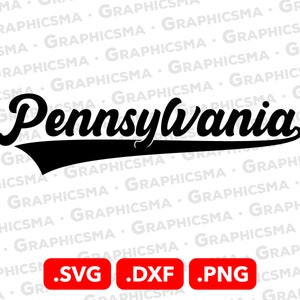 Baseball Style Name SVG File, Pennsylvania SVG File, Cricut Ribbon Custom Names, Pennsylvania Svg, Pennsylvania SVG Files, Instant Download