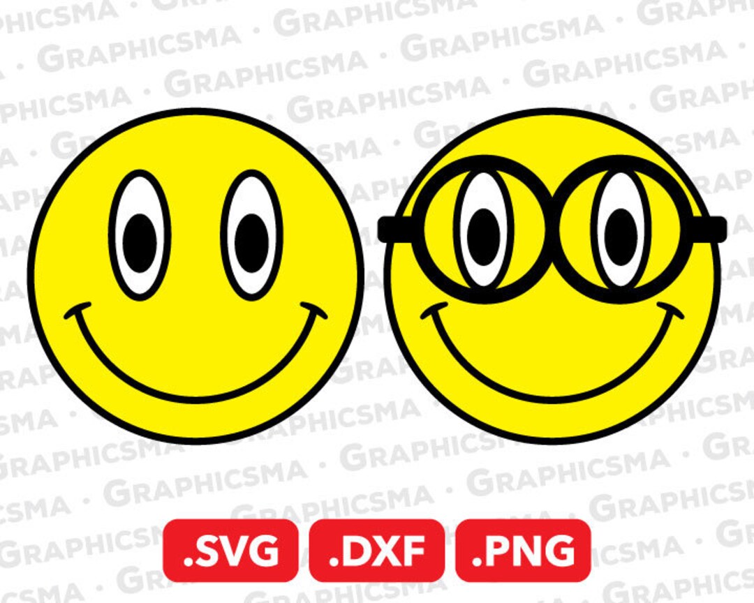 Smiley SVG File, Smiley DXF, Smiley Png, Smile Svg, Spectacles Smile