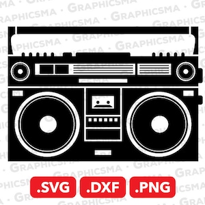 Boombox Radio SVG File, Cassette Radio DXF, Cassette Tape Radio Png, Boombox Svg, Mini Compo Svg, Boombox Radio SVG Files, Instant Download
