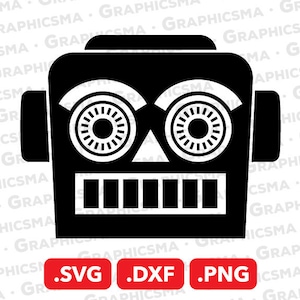 Robot SVG File, Robot DXF, Robot Png, Robot Head Svg, Classic Robot Svg, Vintage Robot Svg, Robot Cartoon, Robot SVG Files, Instant Download
