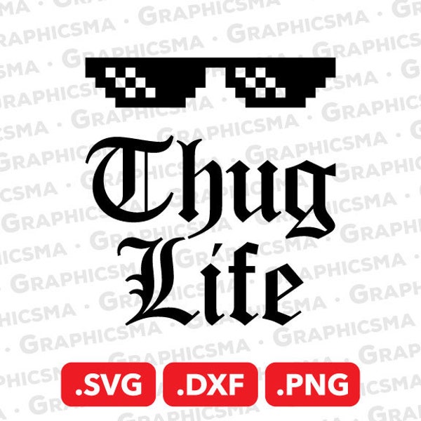 Thug Life SVG File, Thug Life DXF, Thug Life Png, Gangsta Svg, Gangster Svg, Troll Cigar Face Meme Svg, Thug Life SVG Files Instant Download