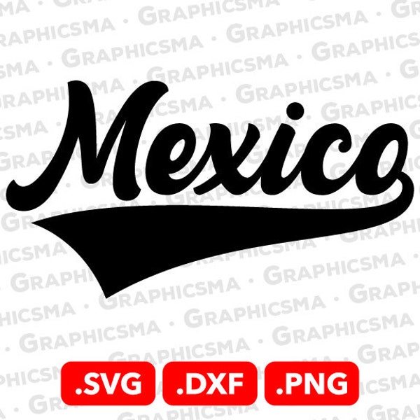Baseball Style Name SVG File, Mexico SVG File, Cricut Baseball Styles Ribbon Custom Names Svg, Mexico Svg, Mexico SVG Files Instant Download