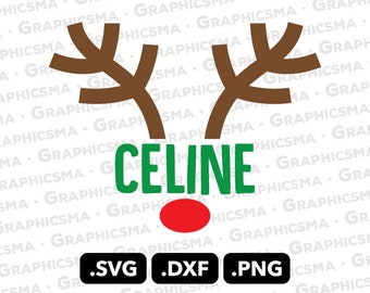 Geweih SVG-Datei, Redesder DXF, benutzerdefinierte Name Svg, Reindeer Svg, Hirsch Svg, Geweih Svg, Geweih Silhouette Svg, Geweih SVG Dateien sofortigen Download