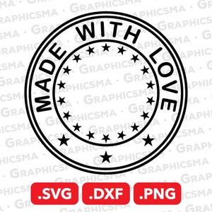 Made With Love SVG File, Made With Love DXF, Made With Love Png, Made With Love Svg, Handmade Svg, Made With Love SVG Files Instant Download