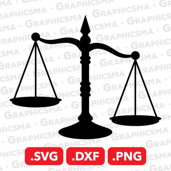 Scales of Justice SVG File, Tilted Scales of Justice DXF, Tilted Scales of Justice Png, Tilted Scales of Justice SVG Files, Instant Download