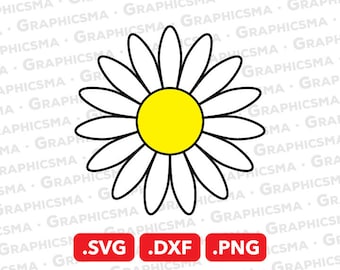 Daisy SVG-fil, Daisy DXF, Daisy Png, Daisy Flower Svg, Daisy Flower, Daisy Flower Svg-filer, Daisy Cricut, Daisy SVG-filer direktnedladdning