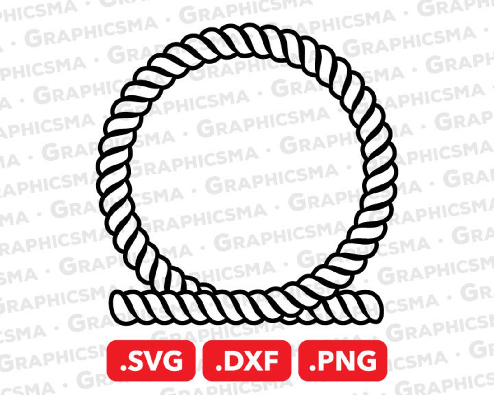 Rope Monogram SVG File, Rope Monogram DXF, Rope Monogram Png, Circle ...