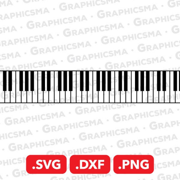 Teclado de piano SVG archivo, piano DXF, piano png, teclado de piano svg, teclas de teclado de piano svg, tecla de piano svg, archivos SVG de piano, descarga instantánea