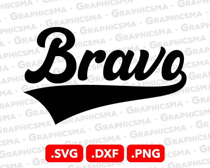 Baseball Style Name SVG File, Bravo SVG File, Bravo Cricut Baseball ...