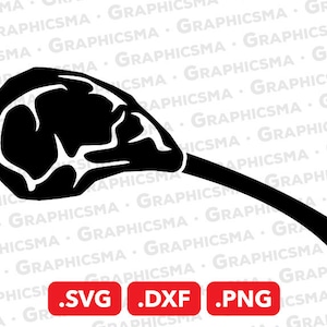 May include: Black and white silhouette of a cut of meat, possibly a steak or a chop, with a bone. The image is a digital illustration and is available in SVG, DXF, and PNG formats.