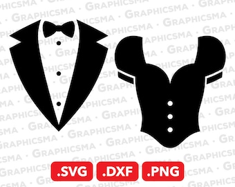 Tuxedo SVG File, Tuxedo DXF, Tuxedo Png, Gown Svg, Wedding Dress Svg, Wedding Dress Gents Woman Logo Svg, Tuxedo SVG Files, Instant Download