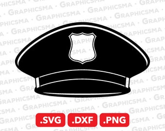 Police Hat SVG File, Police Hat DXF, Police Hat Png, Police Hat Svg, Officer Policeman Hat Svg Files, Police Hat SVG Files, Descarga instantánea
