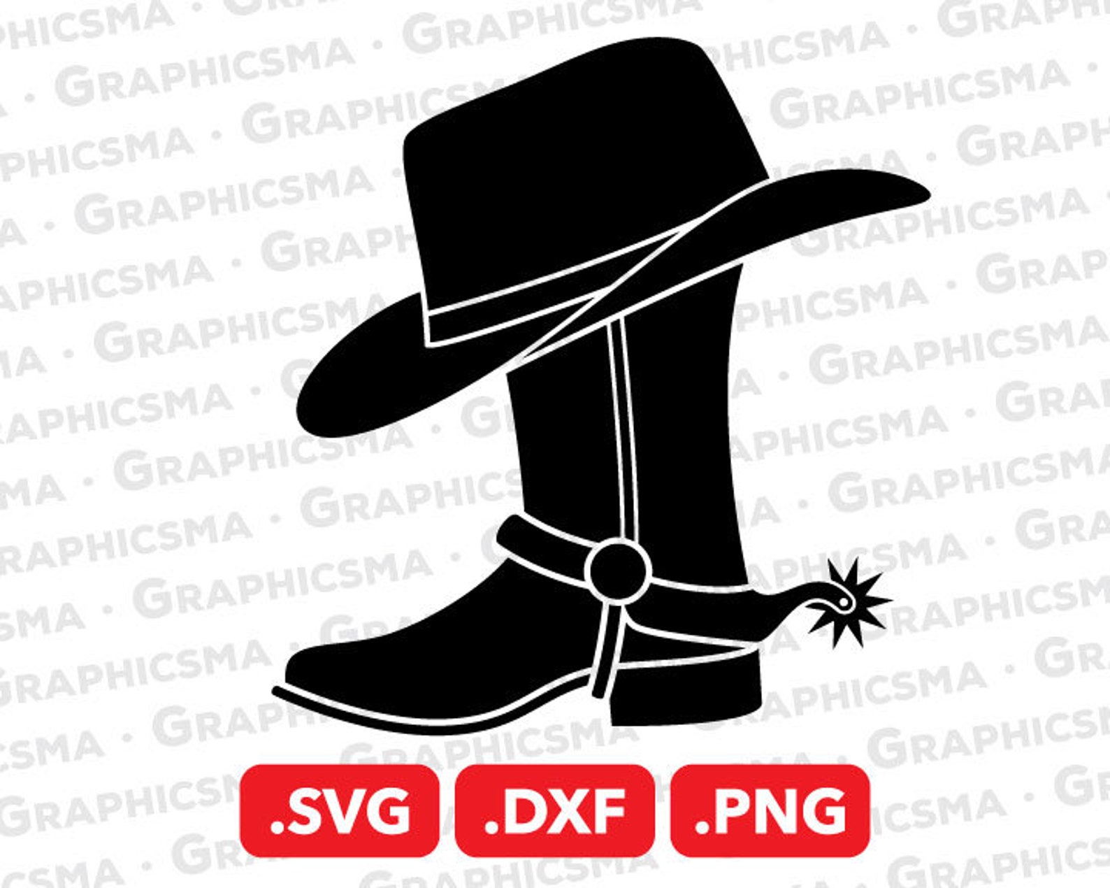 Cowboy Boot Hat SVG File Cowboy Boots DXF Cowboy Boots Hat Etsy