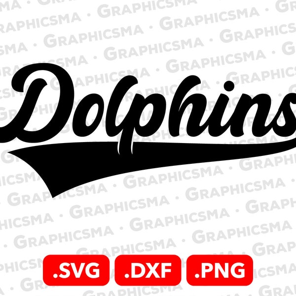 Baseball Style Name SVG File, Dolphins Svg File, DXF Cricut Baseball Ribbon Custom Names, Dolphins Svg, Dolphins SVG Files, Instant Download