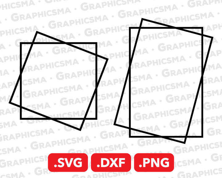 Double Square Frame SVG File, Rectangle Frame DXF, Square Frame Png, Border Svg, Double Frame Svg, Square Frame SVG Files, Instant Download