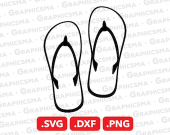 Flip Flops SVG File, Flip Flop DXF, Flip Flops Png, Sandals FlipFlop, Beach Flip-Flops, Beach Sandal, Flip Flops SVG Files, Instant Download