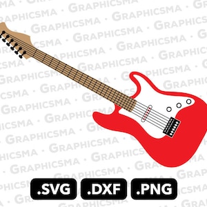 ギター イラスト クリアファイル エレキギター SVG ファイル、エレキギター DXF、エレキギター