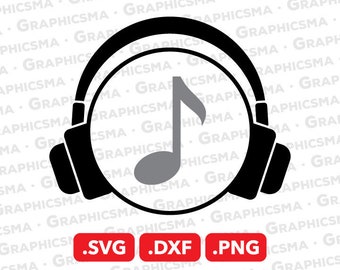 Headphone SVG File, Headphone DXF, Headphone Png, Music Headphone Svg, Headphone Logo, Earphone Svg, Headphone SVG Files, Instant Download