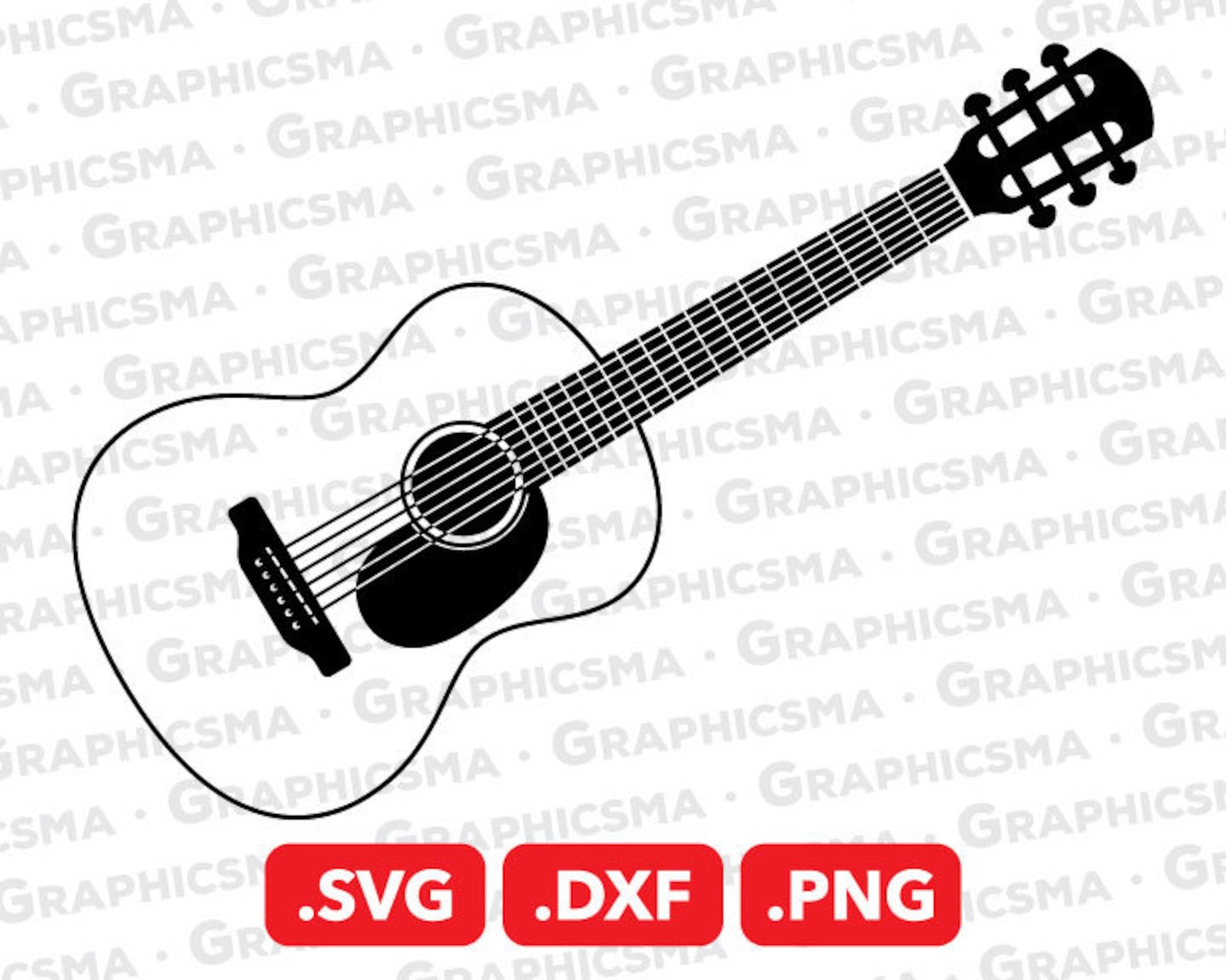 Guitar SVG File Acoustic Guitar DXF Guitar Tumbler Png Svg Etsy