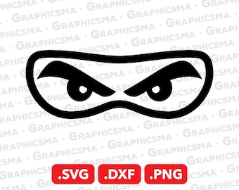 Ninja Eyes SVG File, Ninja Eyes DXF, Ninja Eyes Png, Birthday Ninja Eyes Birthday Ninja Eye Printable, Ninja Eyes SVG Files Instant Download