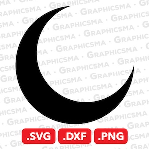 Crescent Moon SVG File, Crescent Moon DXF, Crescent Moon Png, Crescent Silhouette, Crescent Moon, Crescent Moon SVG Files, Téléchargement instantané