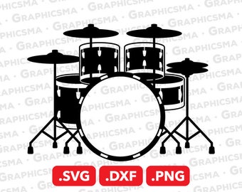 Drum SVG File, Drum DXF, Drumset Svg, Drumset Svg, Drumset Svg, Drum Png, Music Drums Rock Band Cricut Svg, Drum SVG Files, Instant Download