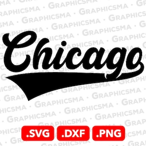 File SVG con nome stile baseball, File SVG di Chicago, Nomi personalizzati del nastro di stili di baseball Cricut, Chicago Svg, File SVG di Chicago, Download istantaneo
