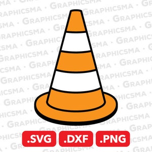 Può includere: Un cono di segnalazione arancione brillante e bianco con un contorno nero. Il cono è un simbolo di sicurezza comune utilizzato per i lavori di costruzione e stradali.