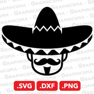 Mexikanische SVG Datei, Mexikanische Sombrero Mütze DXF, Mexiko Karte, Mexiko Mann mit Mütze, Mexikanischer Mann mit Hut Svg, Mexikanische SVG Dateien, Sofortiger Download
