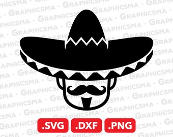 Mexican SVG File, Mexican Sombrero Hat DXF, Mexico Map, Mexico Man With Hat, Mexican Man With Hat Svg, Mexican SVG Files, Instant Download