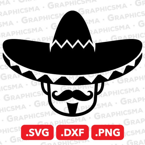 Mexican SVG File, Mexican Sombrero Hat DXF, Mexico Map, Mexico Man With Hat, Mexican Man With Hat Svg, Mexican SVG Files, Instant Download