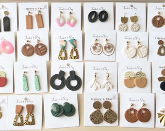 SALE Polymer Clay Earring Inventory Clean Out Sale Dangle Earring Hypoallergenic Lightweight Jewelry Accessory Gift Idea Under 20 for Women