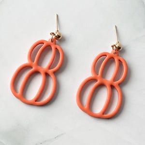 Pumpkin Clay Earrings Fall Statement Dangles Hypoallergenic Lightweight Halloween Handmade Jewelry Gift Idea Under 20 for Women