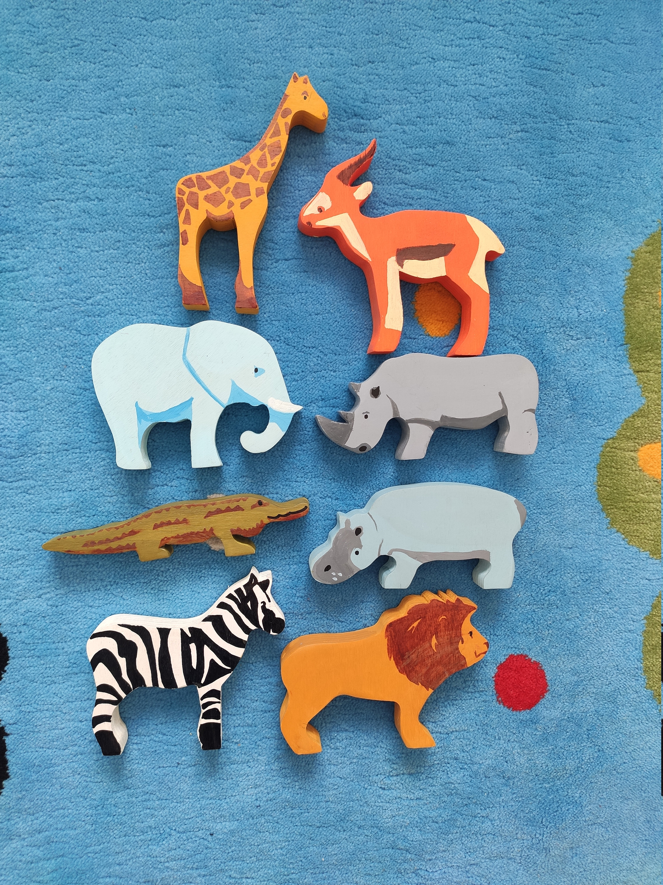 African Animals Toy Set Wooden Toys Toys for Toddler Etsy
