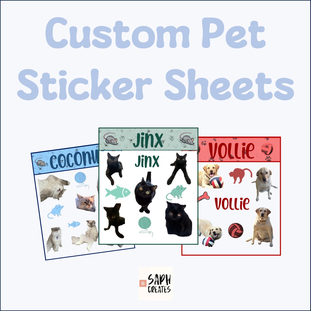Pets Rectangular Note Sticker Custom Pet Sticker Sheets - Etsy