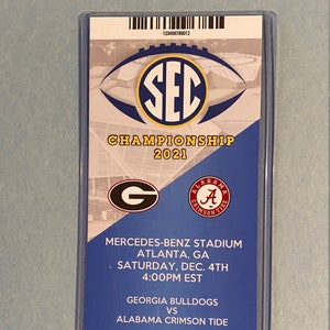 2021 SEC Championship Gedenkfeier 12/4/21 Ticket Stub - GEORGIA vs ALABAMA