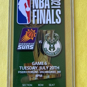 2021 NBA FINALS 7/20/21 Ticket Stub Phoenix Suns vs Milwaukee Bucks GAME 6 Clincher!